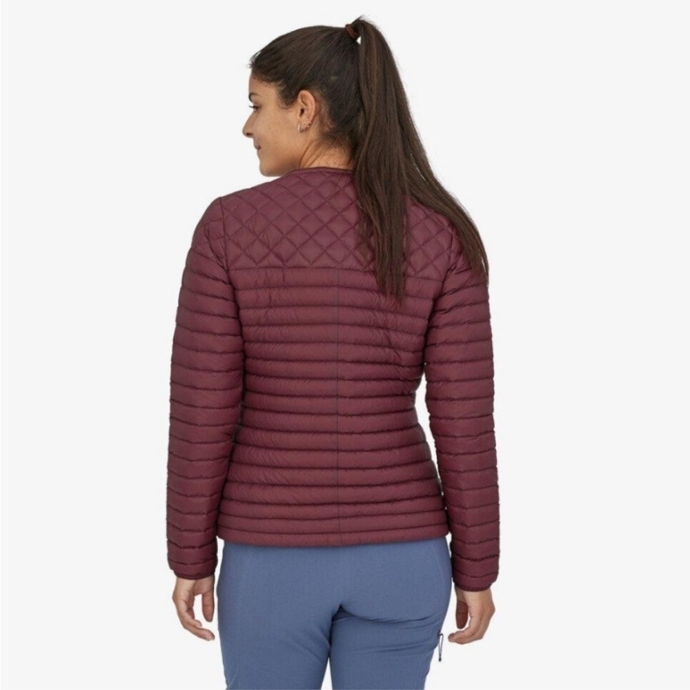 Patagonia Alplight Down Dark Ruby Zip Pullover Nw… - image 3